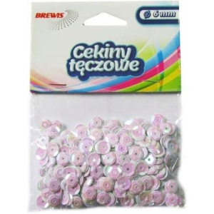 Cekiny tęczowe 6mm białe 10g. T70 BREWIS