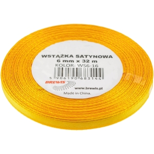 Wstążka satynowa 6mm/32m żółta (2)BREWIS