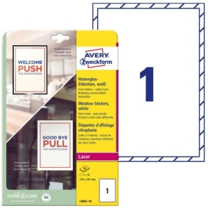 Naklejka na okno A4 210x297mm (10 arkuszy) dwustronna L9001-10 AVERY ZWECKFORM