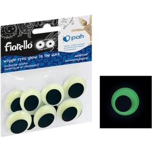 Oczka ruchome samoprzylepne świecące w ciemności 25mm (10 sztuk) FIORELLO GR-KE10-25F 170-2562