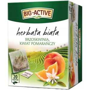 Herbata BIG-ACTIVE biała (20 torebek) Brzoskwinia i kwiat pomarańczy