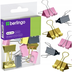 Klipy biurowe do papieru 19mm 10szt. różowe złote i srebrne 330194 BERLINGO