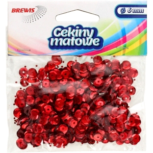 Cekiny matowe 6mm czerwone M60 BREWIS
