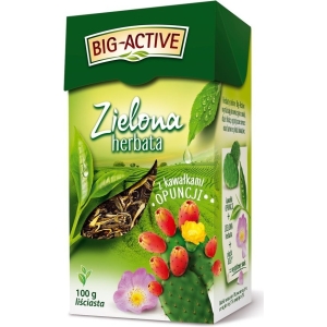 Herbata BIG-ACTIVE zielona liściasta z kawałkami OPUNCJI 100g