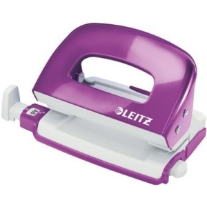 Dziurkacz mini LEITZ WOW metalowy fioletowy 50601062