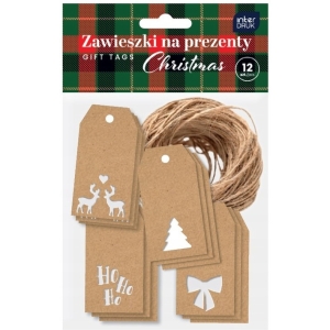Zawieszki na prezenty kraft wycięcie CHRISTMAS INTERDRUK