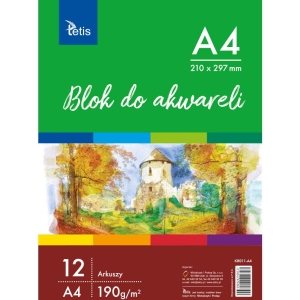 Blok do akwareli A4 190g 12ark KB011-A4 TETIS