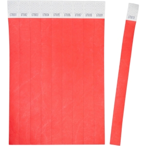 Opaski na rękę 256x19mm (50 arkuszy = 500 opasek) neonowe czerwone TYVRD-50 AVERY