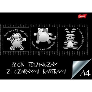 Blok techniczny czarny A4 10kartek 180g/m2 UNIPAP