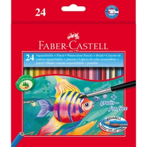 Kredki akwarelowez pędzelkiem RYBKA 24 kolory opak. kartonowe 114425 Faber-Castell
