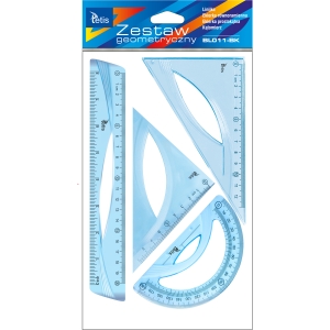Zestaw geometryczny z linijką 20cm NIEBIESKI BL011-BK TETIS