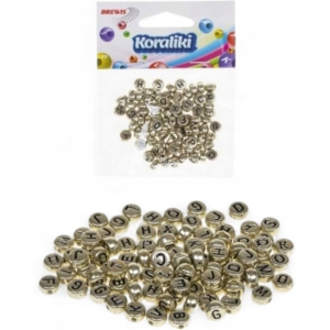 Koraliki złote z literkami KL7 BREWIS