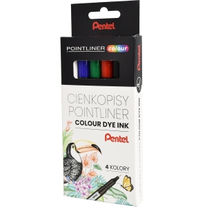Cienkopisy POINTLINER COLOUR (4szt) S40-ST4PL PENTEL