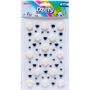 Dżety DSK6 Róże ecru i diamentowe serca 55szt. BREWIS