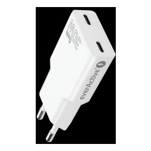 Ładowarka sieciowa 230V EVERACTIVE SC-385Q 2xUSB-C 30W biała