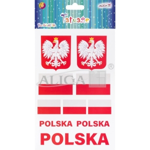 Tatuaże do ciała 14x21cm BARWY NARODOWE TAT-0673 ALIGA