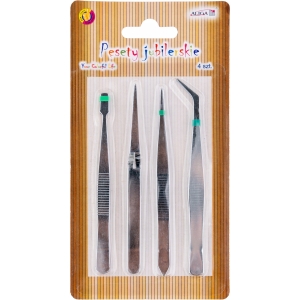 Zestaw pęset jubilerskich 119mm 4szt. SJ-9776 ALIGA