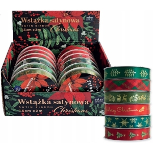 Wstążka satynowa CHRISTMAS 3m INTERDRUK