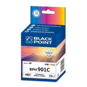 Tusz BLACK POINT (BPH901C) kolor 480str zamiennik HP (901/CC656AE)