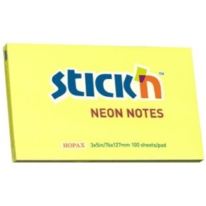 Bloczek STICK"N 127x76mm żółty neonowy 100k 21135 STICK"N