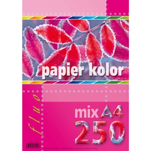 Papier A4 FLUO mix 250ark 5kol KRESKA