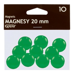 Magnesy 20mm zielone (10szt.) 130-1692 GRAND