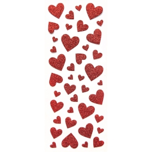 Naklejki błyszczące SERDUSZKA czerwone 254055 Galeria Papieru