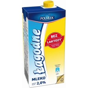 Mleko POLMLEK UHT ŁAGODNE bez laktozy 2% 1L