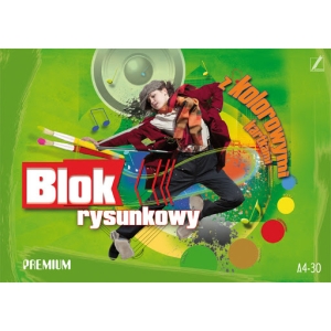 Blok rysunkowy kolorowy A4 30k PREMIUM KRESKA