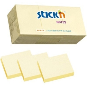 Bloczek samoprzylepny 38x51mm 100k żółty pastelowy (12szt) STICK`N 21530