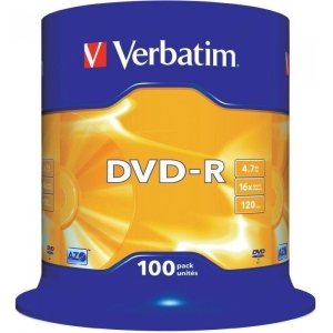 Płyta DVD-R VERBATIM CAKE(100) 4.7GB x16 Matt Silver 43549
