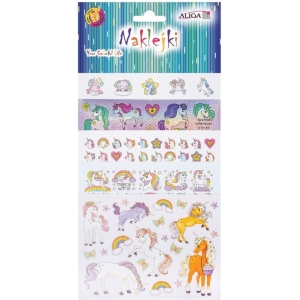 Naklejki JEDNOROŻCE 13,5x10cm 5 kart NK-0148 ALIGA