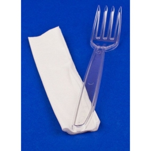 Widelec plastikowy jednorazowy przezroczysty (opakowanie 50szt)