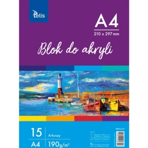 Blok do akryli A4 190g 15ark KB012-A4 TETIS