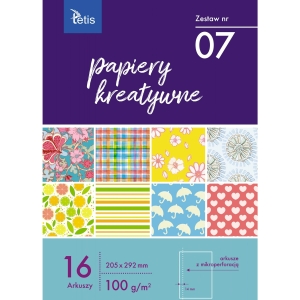 Zeszyt papierów kreatywnych A4 100g. 16 ark. KB030-07 TETIS