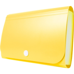 Teczka harmonijkowa PP na zatrzask żółta 178x118x31mm BT613-Y TETIS