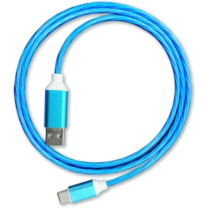 Kabel USB - USB-C PLATINET 1m 2A LED niebieski (45742)
