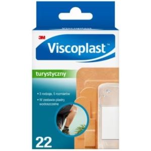 Plaster uniwersalny VISCOPLAST, zestaw turystyczny 5 rozmiarów 22sztuki 3M