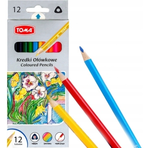 Kredki ołówkowe trójkątne 12 kolorów TO-544 TOMA