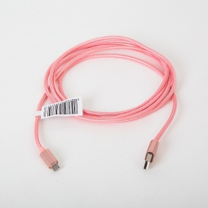 Kabel USB - microUSB OMEGA IGUANA 2m pleciony jasny różowy (43937)