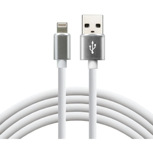Kabel USB -> Lightning 1m 2,4A silikonowy biały EVERACTIVE (CBS-1IW)