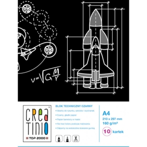 Blok techniczny CREATINIO, czarny A3 10k 160g 400079854