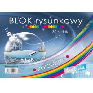 Blok rysunkowy A4 30k kolorowy De Lux POLIGRAF