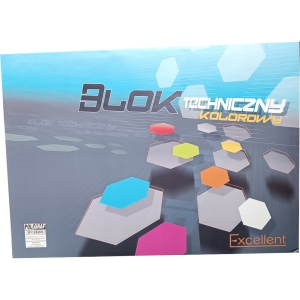 Blok techniczny A3 20k kolorowy EXCELLENT POLIGRAF