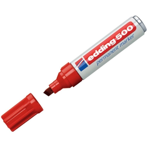 Marker EDDING E-500 czerwony końcówka ścięta