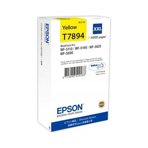 Tusz EPSON (78XXL/T7894/C13T789440) żółty 4000str