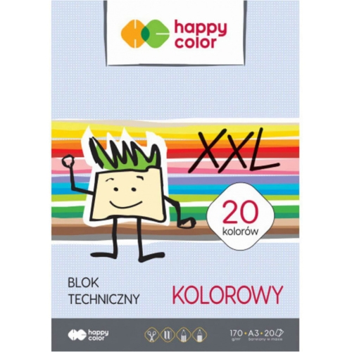 Blok techniczny kolor A3 170g. 20ark. HA 3717 3040-09 HAPPY COLOR