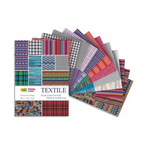 Blok z motywami A4 80g.TEXTILE 15ark.
