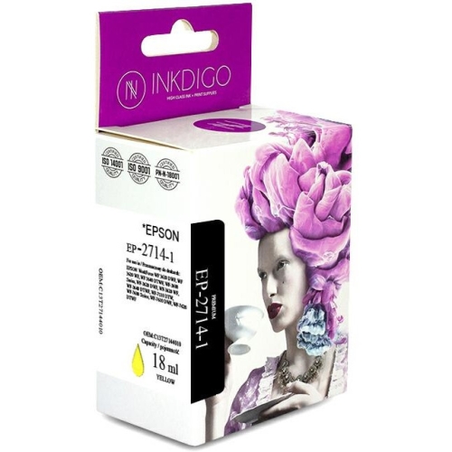 Tusz INKDIGO (EP-2714-1) żółty 18ml zamiennik EPSON (27XL/C13T27144010)