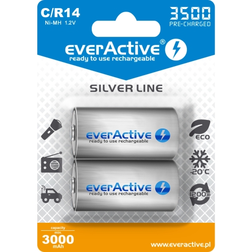 Akumulatorek Ni-MH EVERACTIVE Silver Line C/HR14 3000mAh blister (2szt)